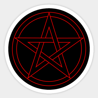 Pentagram Red and Black Sticker